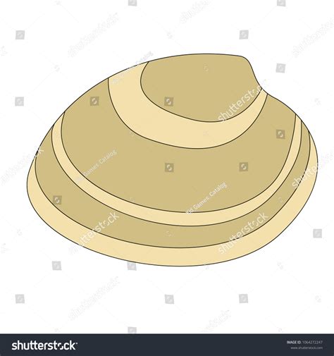 Quahog Cartoon Outlined Illustration Thin Line Stock Vector Royalty