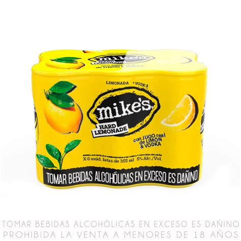 Sixpack Bebida Mikes Hard Lemonade Lata 355ml Metrope