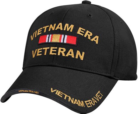 Black US Army Vietnam Era Veteran Vet Ribbon Baseball Hat Cap - Hats