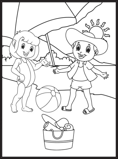 Dibujos De Verano Para Colorear Para Niños 23156599 Vector En Vecteezy