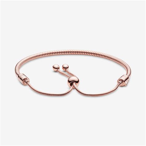 Pandora Moments Snake Chain Slider Bracelet Rose Gold Plated