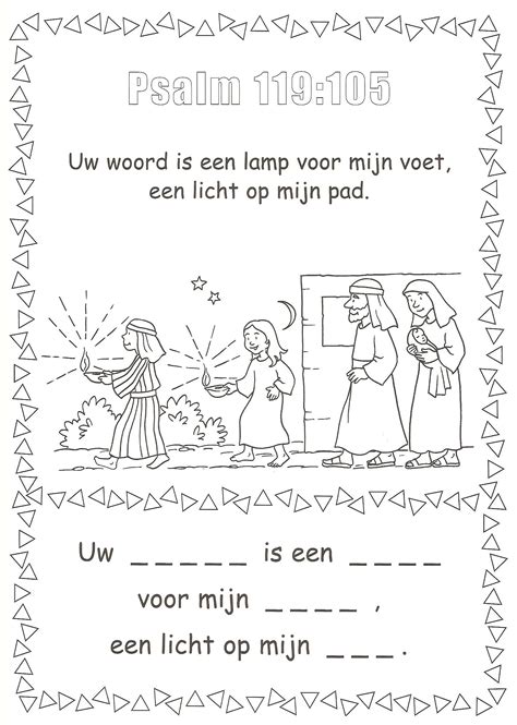 Psalm 119 105 Uw Woord Is Een Lamp Bijbel Kleurplaten Psalmen Bijbel