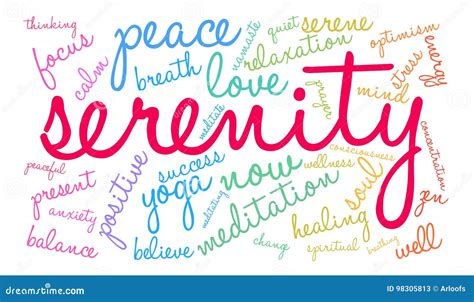 Serenity Word Cloud Stock Illustration Illustration Of Meditation