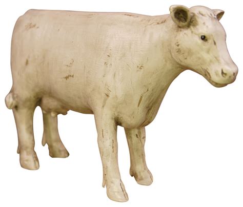 Resin Cow Statue Farmhouse Garden Statues And Yard Art By Vip