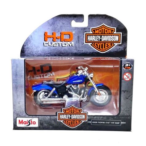 Miniatura Moto Harley Davidson Fxdfse Cvo Fat Bob Azul S Rie