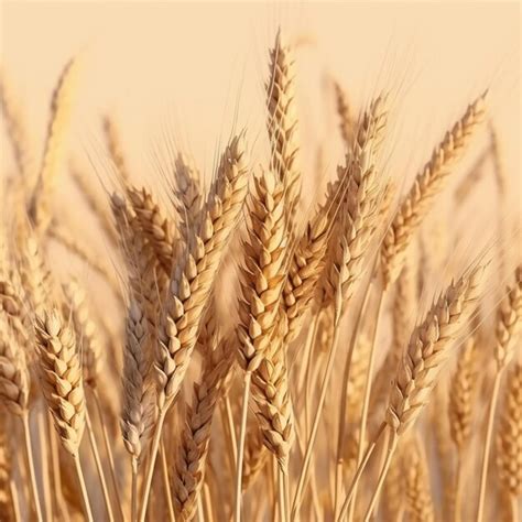 Premium Ai Image Ripe Golden Wheat Ears Closeup Background