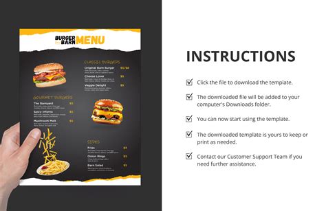 Burger Menu Template in Word - Download | Template.net