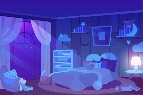 Kids bedroom night time view | Pre-Designed Photoshop Graphics ~ Creative Market