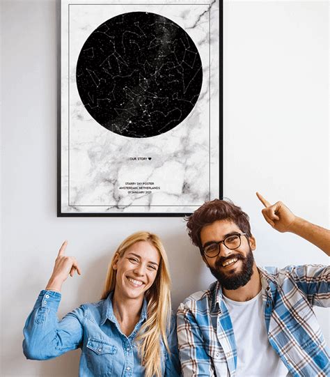 Star Map Marble Babydruk Birth Poster 1 1 Scale Original Gift