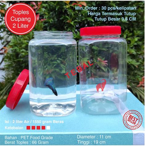 Jual Toples Plastik Kotak Ikan Cupang Liter Ml Ml Tebal