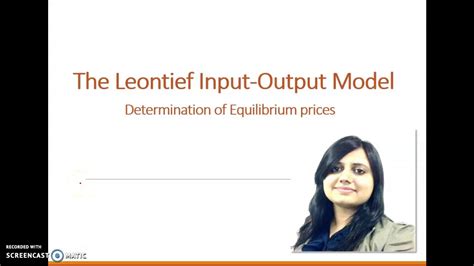 Leontief Input Output Model Determination Of Equilibrium Price Part