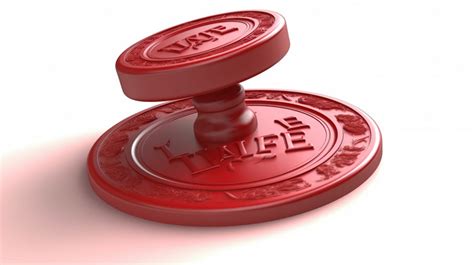 Wax Seal 3d Illustration Of Red With Lifetime Stamp On White Background Backgrounds  Free