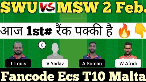 Swu Vs Msw Dream Prediction Swu Vs Msw T Dream Team Swu Vs Msw