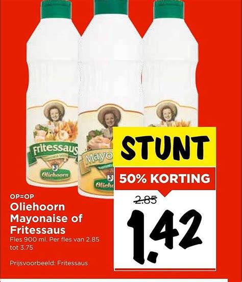 Oliehoorn Mayonaise Of Fritessaus Aanbieding Bij Vomar Folders Nl