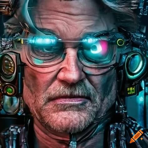 Cyborg Kurt Russell In A Cyberpunk Scene On Craiyon