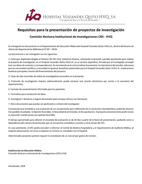 Requisitos Para La Presentaci N De Proyectos De Investigaci N Corregido