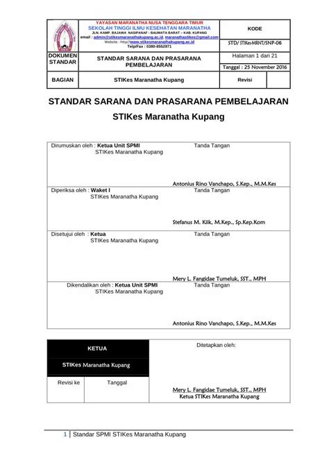 PDF STANDAR SARANA DAN PRASARANA PEMBELAJARAN STIKes DOKUMEN TIPS