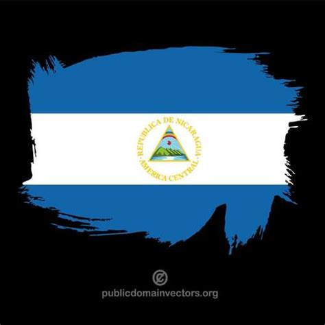 Pintada bandera de Nicaragua Vectores de dominio público