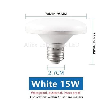 E27 UFO 15W 220V Cold White Ampoule LED E27 220V Lampe UFO Blanc