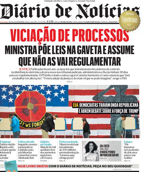 Capa Diário de Notícias 10 novembro 2022 capasjornais pt