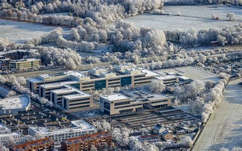 Hamm aus der Vogelperspektive Winterluftbild Gebäudekomplex der