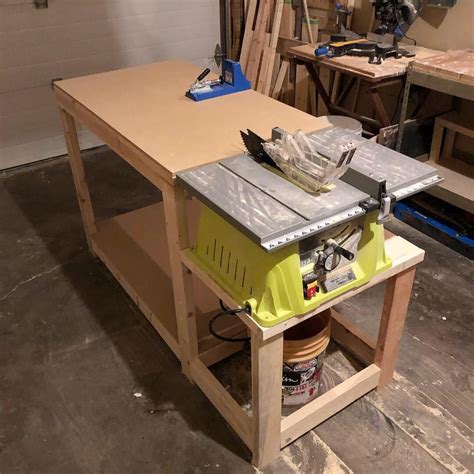 Table Saw Workbench Plan Woodworking Ideas For Beginners