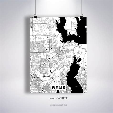 Wylie Map Print Wylie City Map Texas Tx Usa Map Poster Etsy