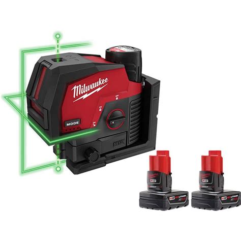 Milwaukee M12 12 Volt Lithium Ion Cordless Green 125 Ft Cross Line And