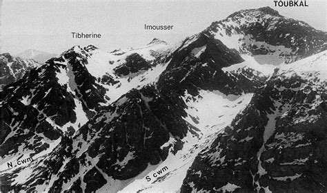 Normal Ascent Route South Cirque Cwym And Map For Djebel Toubkal