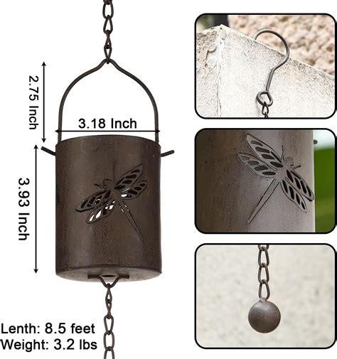 Cañones de lluvia de 8 5 pies y cadenas de lluvia de libélula cadena