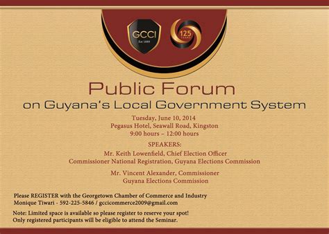 Public Forum on Guyana’s Local Government System – June 10, 2014 at the