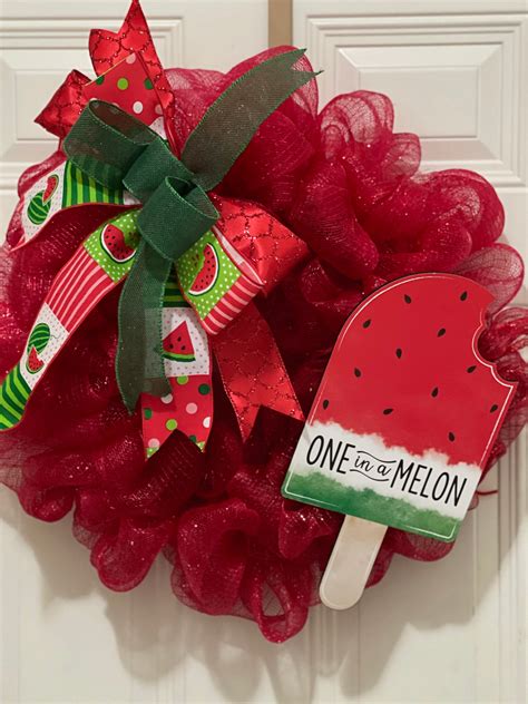 Watermelon Wreath For Front Door Etsy