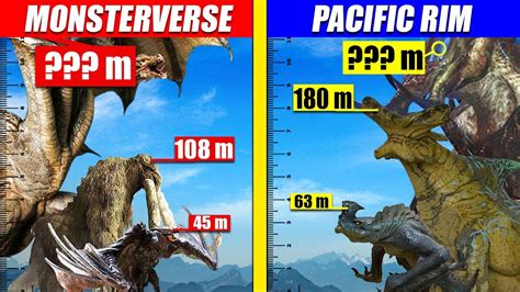 Monsterverse Kaiju Vs Pacific Rim Kaiju Size Comparison Spore Youtube