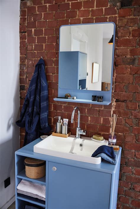 Lustro łazienkowe niebieskie 52x13x70 cm, Tenzo - Meble - sklep meble.pl