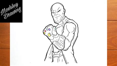 How To Draw Thanos With Infinity Gauntlet Easy Drawings Dibujos