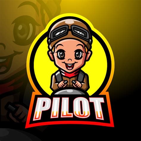 Premium Vector Pilot Mascot Esport Logo Design