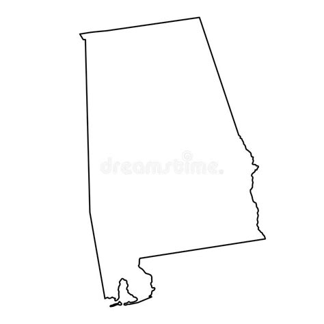 Alabama Map Outline Vector Illustartion Stock Vector Illustration Of Nation Border 158059524