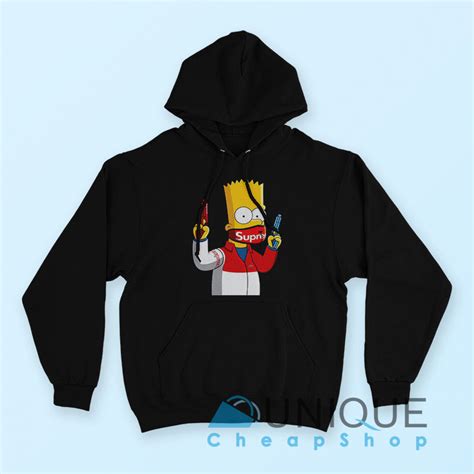 Gangsta Bart Simpson Supreme Hoodie Adult Size S To 3xl