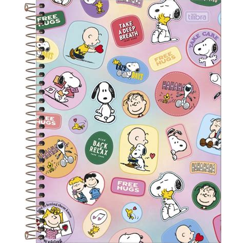 Caderno Espiral Capa Dura Universit Rio M Snoopy Folhas