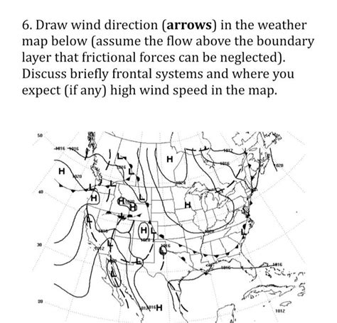 Solved 6. Draw wind direction (arrows) in the weather map | Chegg.com