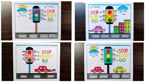 4 Traffic Light Drawings Traffic Signal Drawing How To Draw Traffic