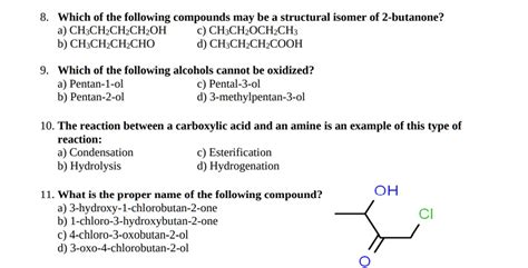 Solved Which Of The Following Compounds May Be A Structural Isomer Of 2 Butanone A