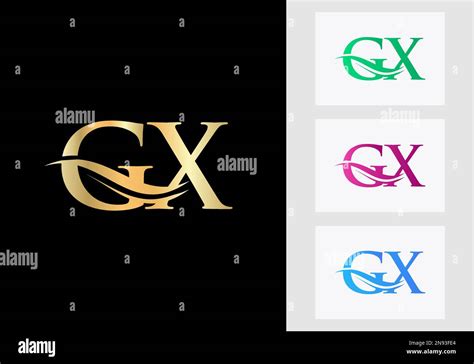 Initial Monogram Letter GX Logo Design GX Logotype Template Stock