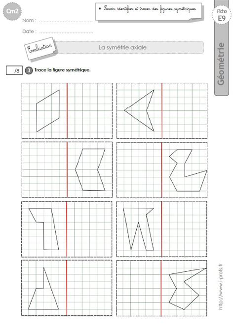 Cm2 Evaluation La SYMETRIE AXIALE