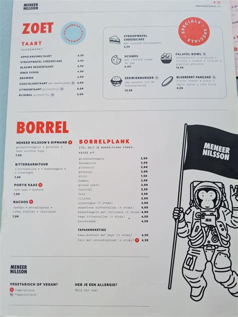 Menu At Meneer Nilsson Zierikzee