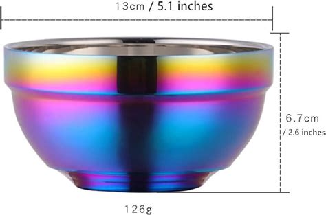 Large Rainbow 304 Stainless Steel Bowl Set Of 4 Double Walled Heat