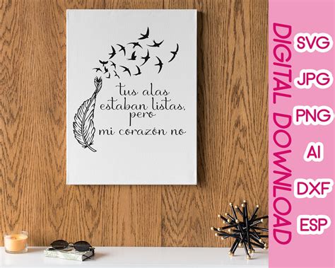 Tus Alas Estaban Listas Decal Svg Espanol Spanish File For Etsy