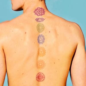 Chakras Temporary Tattoos Spiritual Tattoo Design Rainbow Multicolor