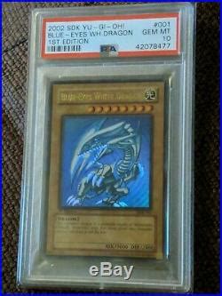 Yu Gi Oh PSA 10 Blue Eyes White Dragon SDK 001 1st Edition Ultra Rare