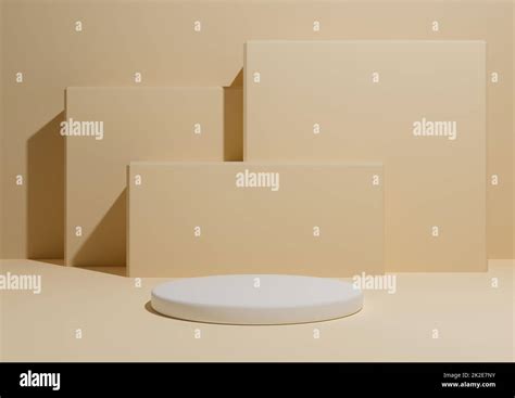 Pastel Orange D Minimal Product Display Composition Backdrop Podium